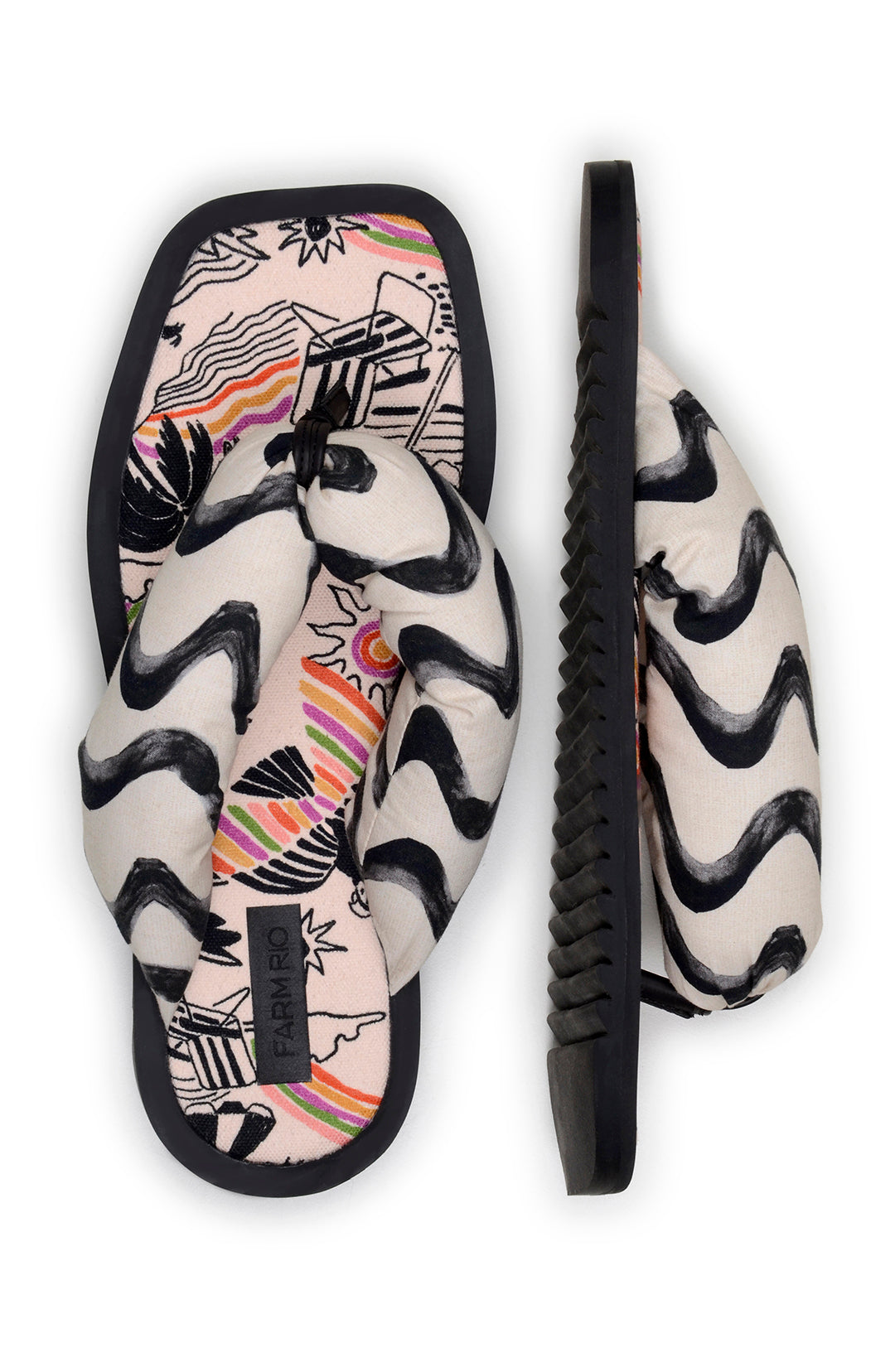 Striped flip-flops - Black