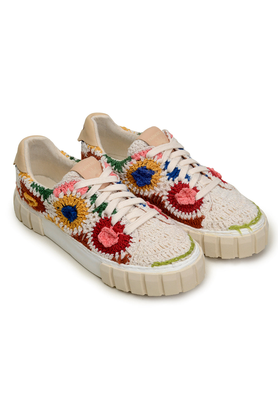 Sunset cotton crochet flat trainers - Multicolour