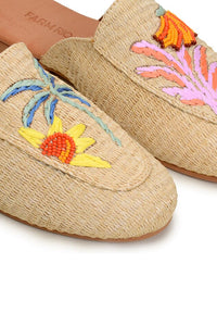 Mules Tropical en raphia - Beige