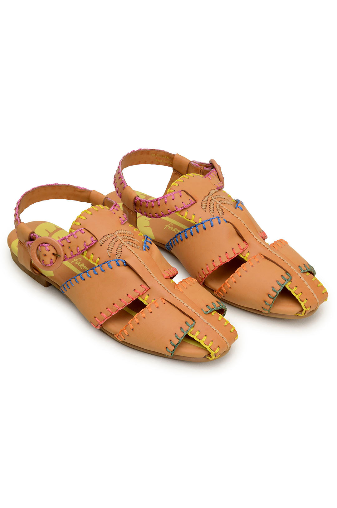 Sandales à motif palmier - Beige