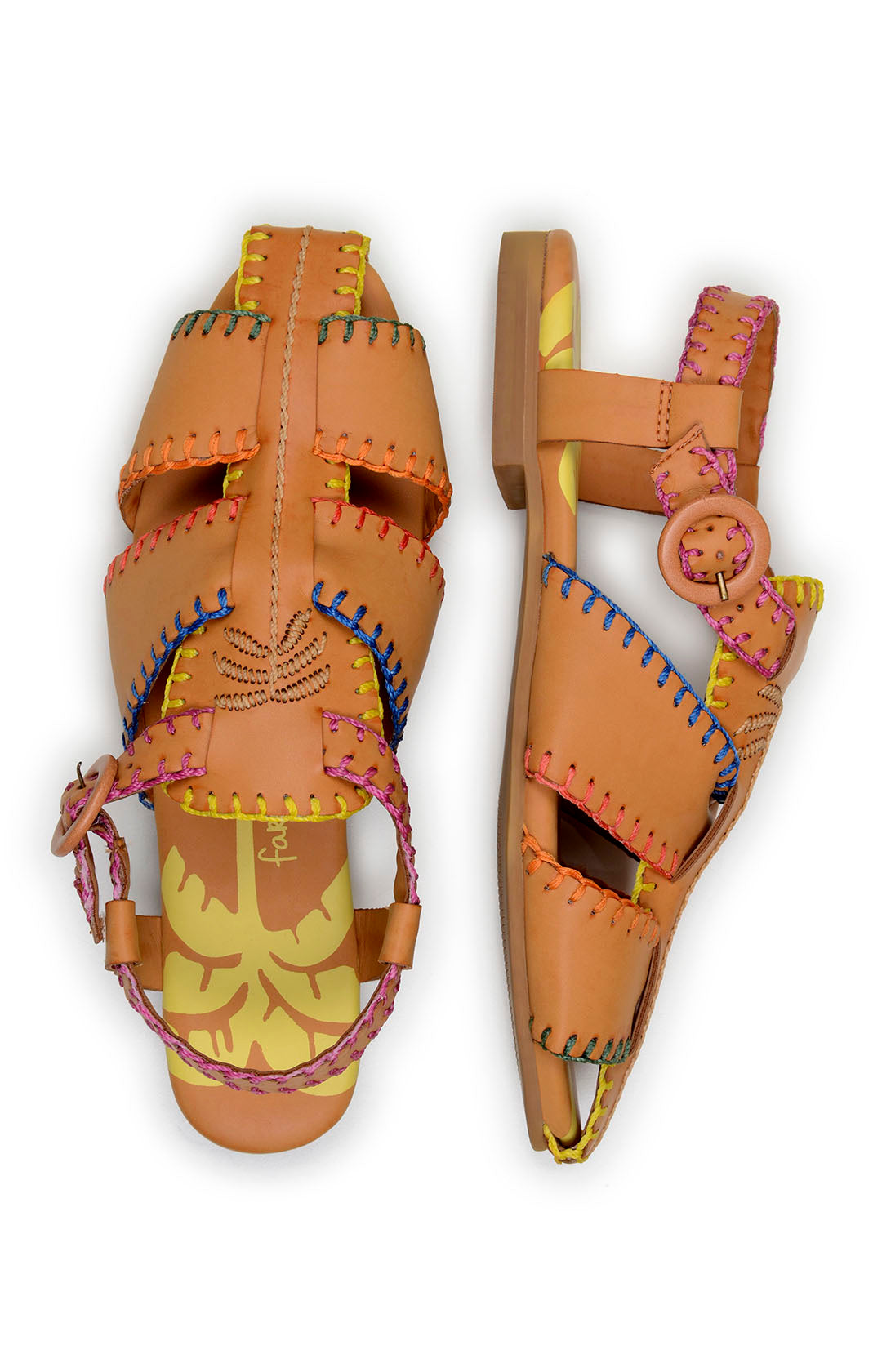 Sandales à motif palmier - Beige