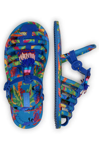 Sandales Macaw Tube à motif en coton - Bleu
