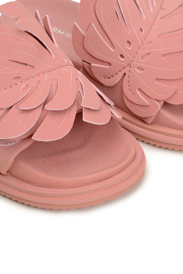 Monstera Mules with yoke - Pink