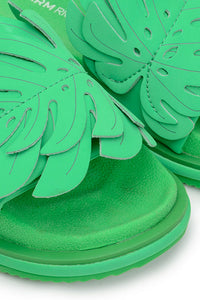 Monstera mules with yoke - Green