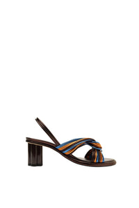 Heeled sandals with leather straps - Multicolour
