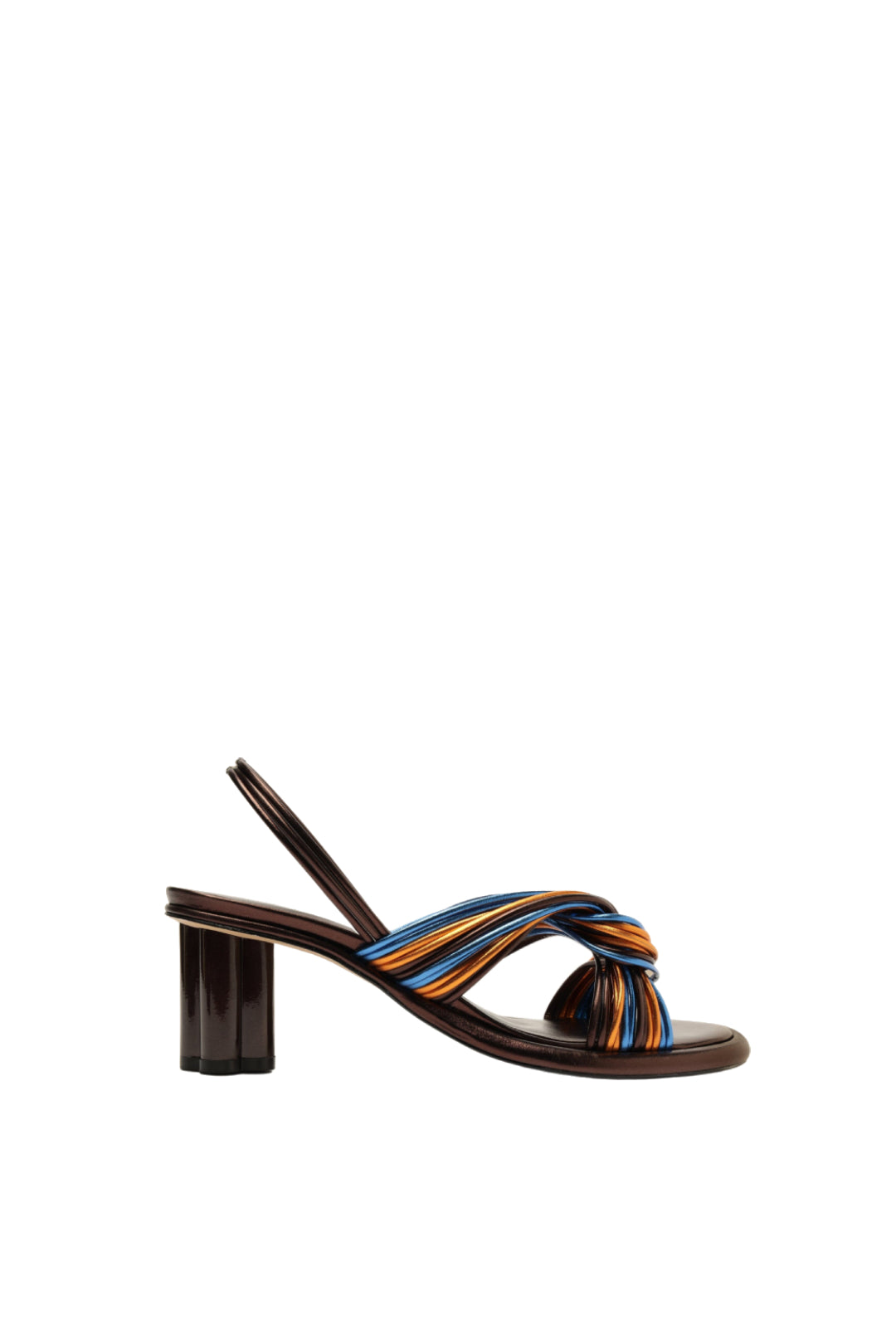 Heeled sandals with leather straps - Multicolour