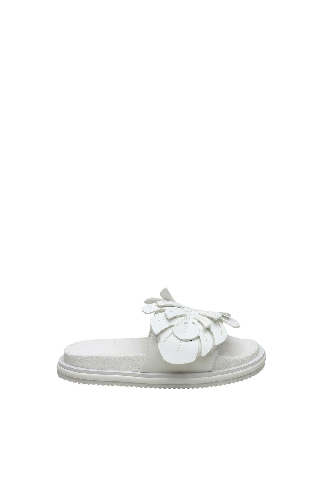 Monstera Mules with yoke - White