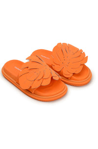 Monstera mules with yoke - Orange