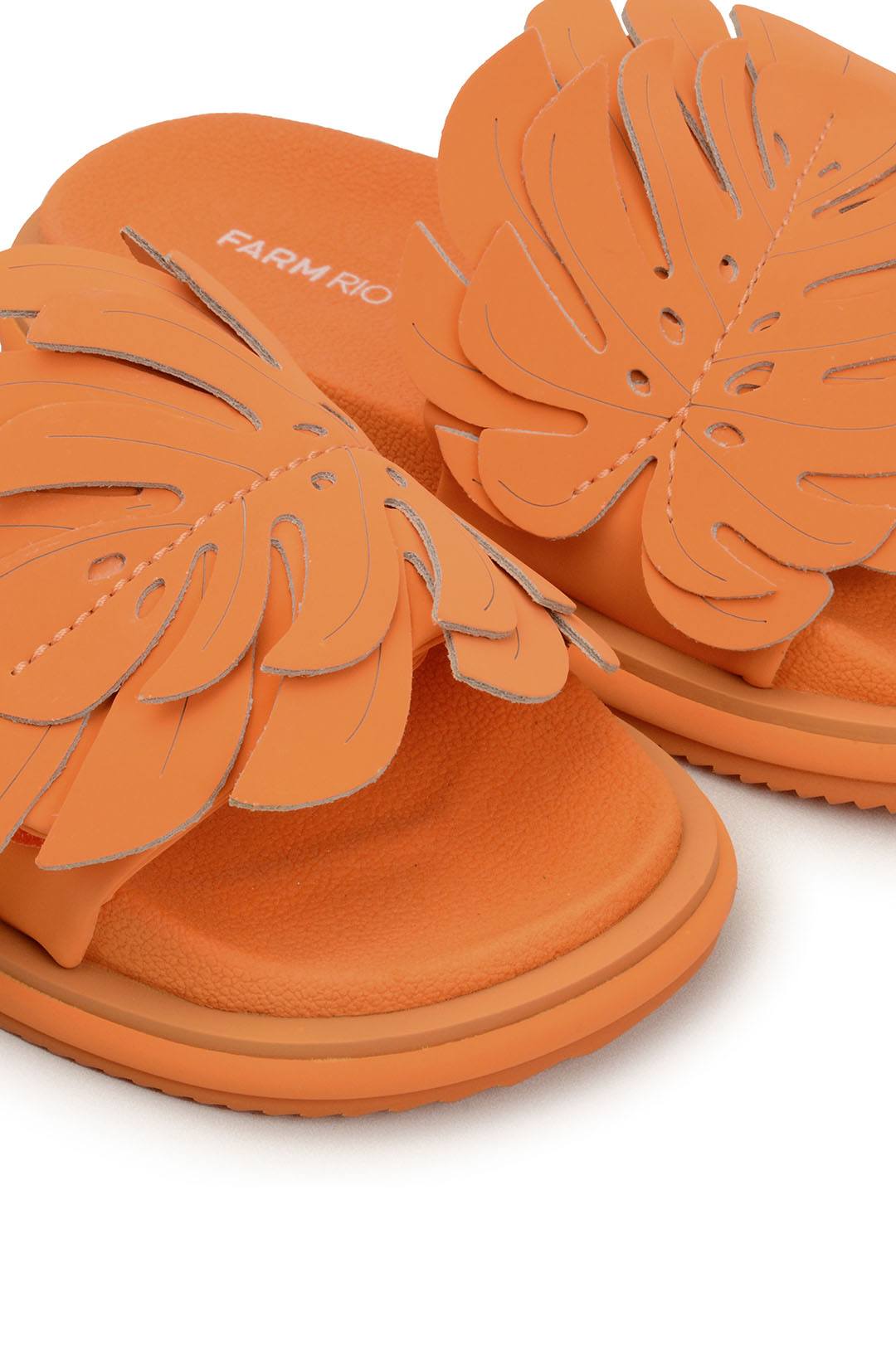 Monstera mules with yoke - Orange
