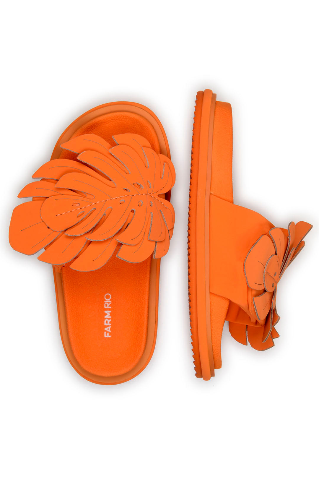 Monstera mules with yoke - Orange