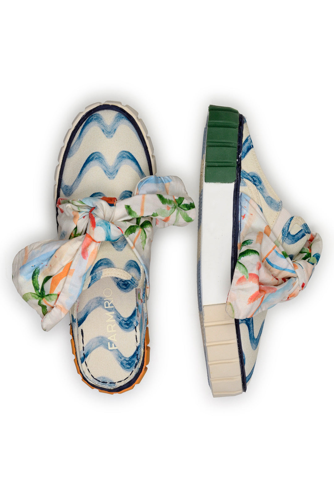 Copacabana mules with cotton bow - Blue