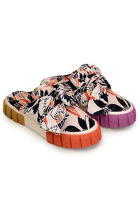 Baskets mules Birds avec nœud en coton - Multicolore