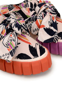 Baskets mules Birds avec nœud en coton - Multicolore