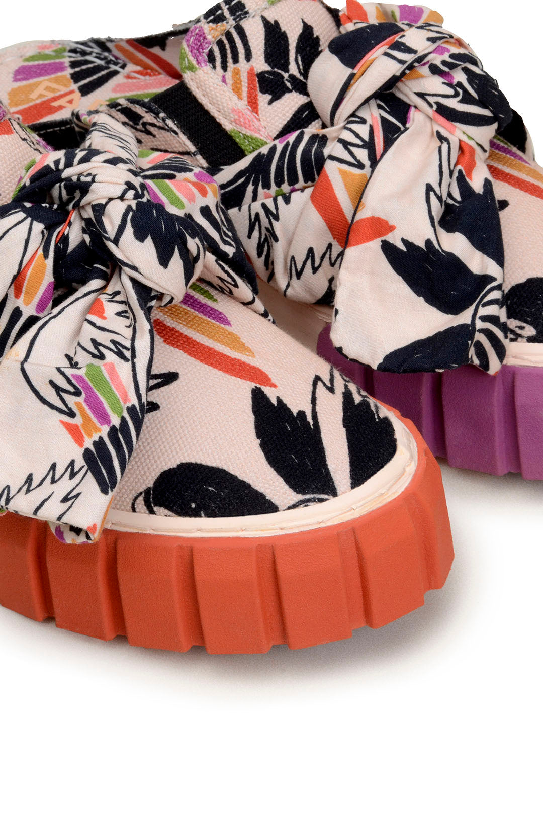 Baskets mules Birds avec nœud en coton - Multicolore