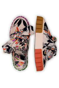 Baskets mules Birds avec nœud en coton - Multicolore