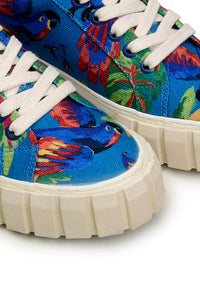 Baskets mules Macaw à plateforme en coton - Bleu