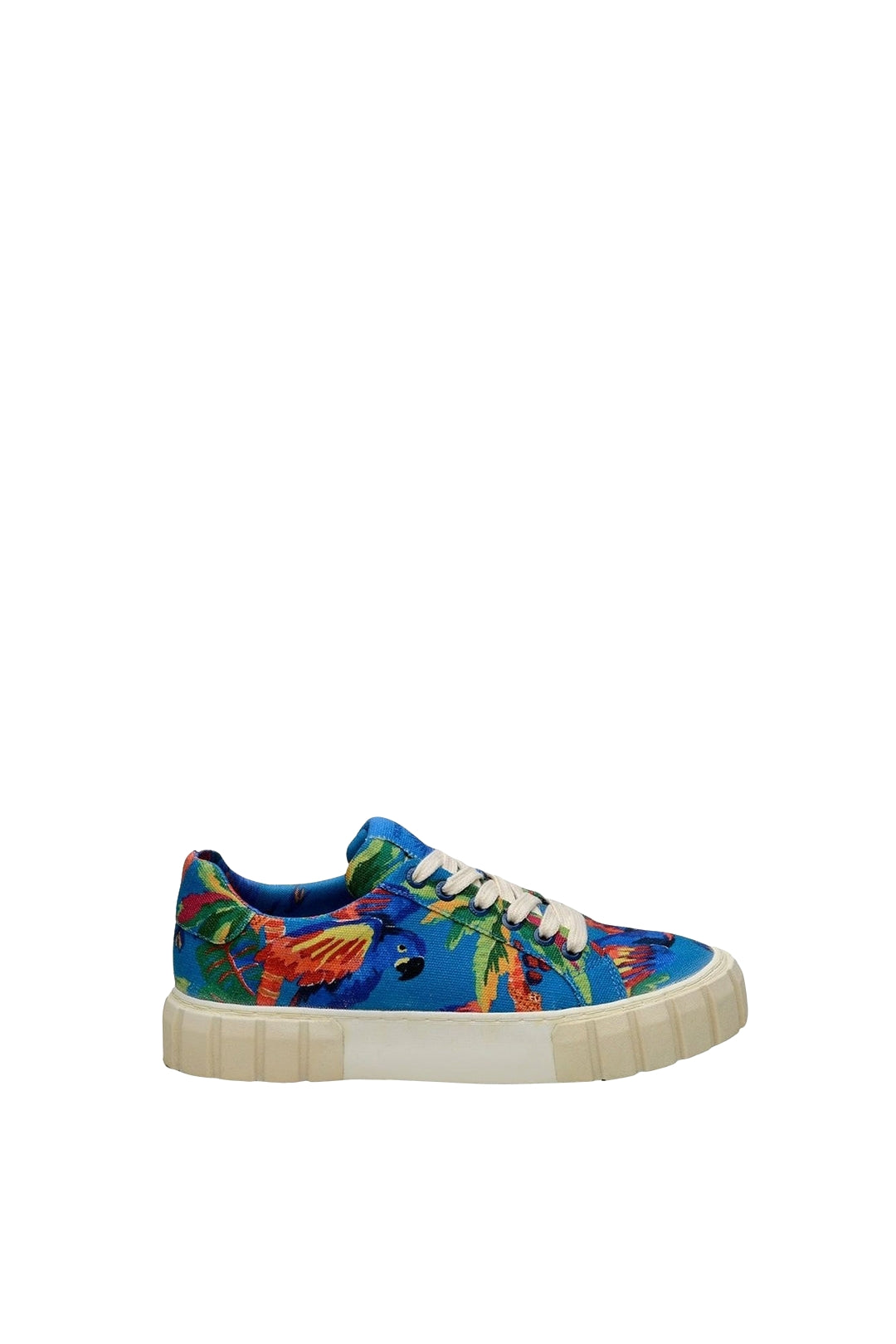 Baskets mules Macaw à plateforme en coton - Bleu
