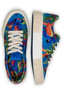 Baskets mules Macaw à plateforme en coton - Bleu