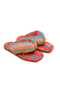 Toucans crochet flip-flops - Multicolour