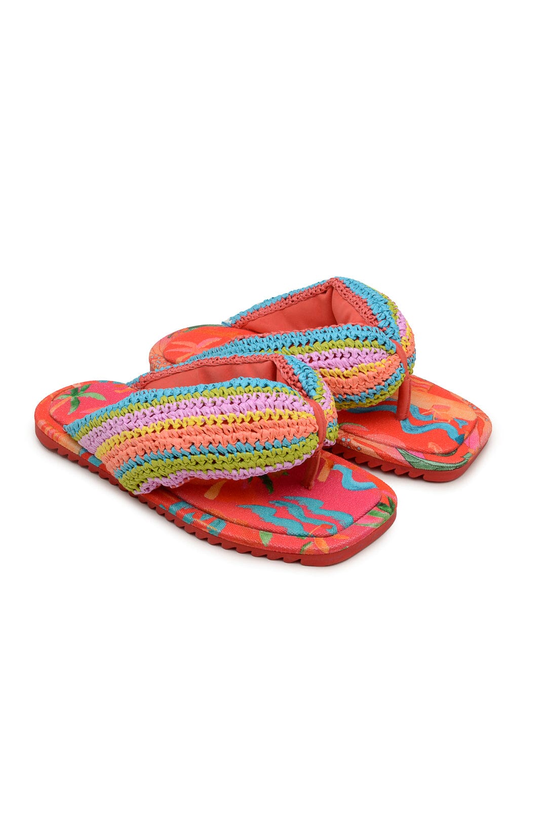 Toucans crochet flip-flops - Multicolour