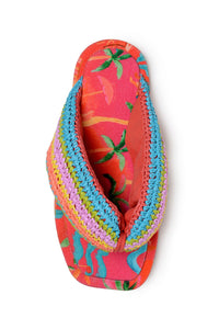 Toucans crochet flip-flops - Multicolour