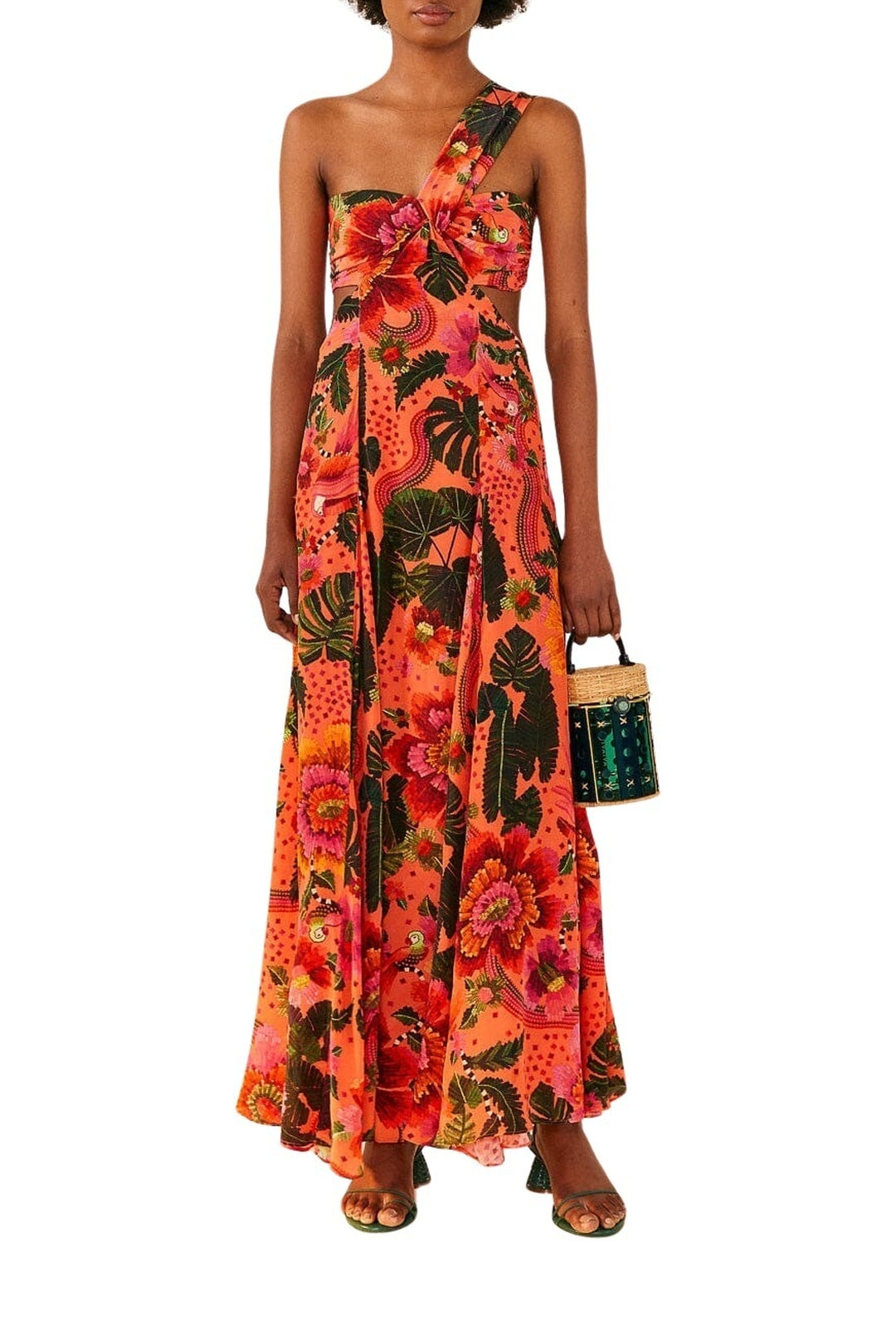 MEDIA OFF LINE_Robe longue Jardin fleuri - Orange