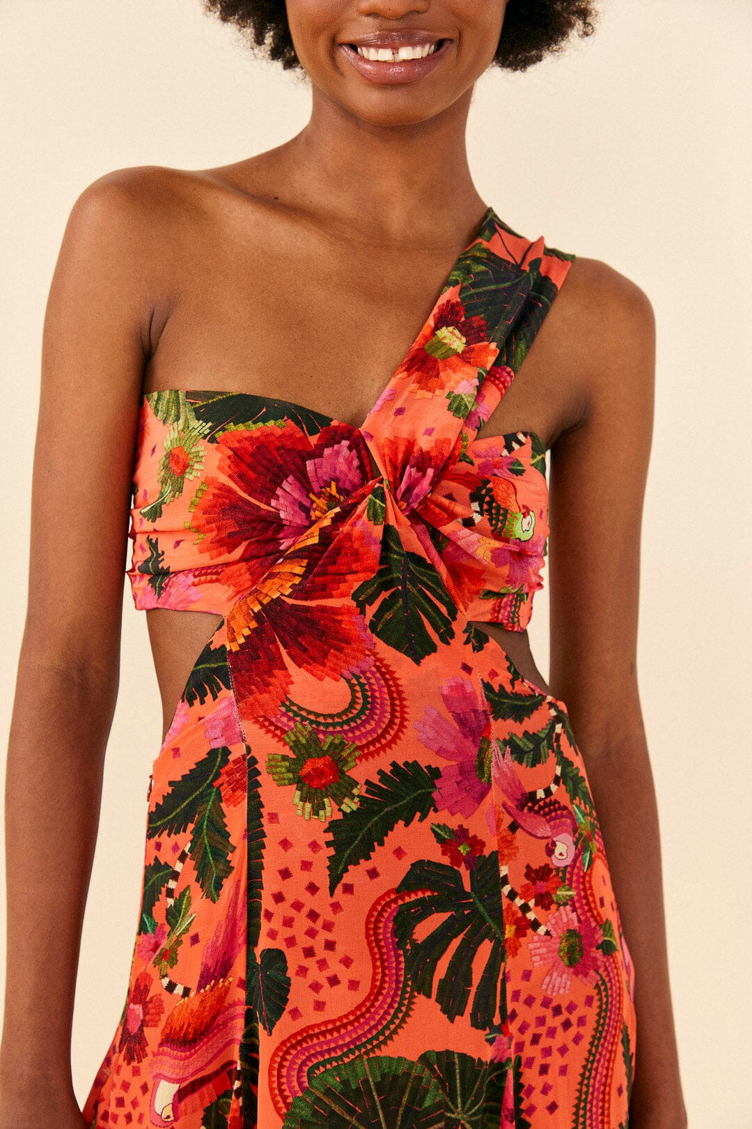 MEDIA OFF LINE_Robe longue Jardin fleuri - Orange