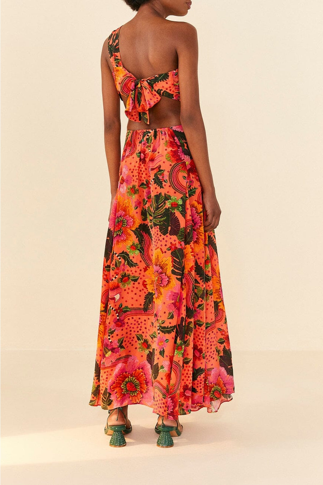 MEDIA OFF LINE_Robe longue Jardin fleuri - Orange