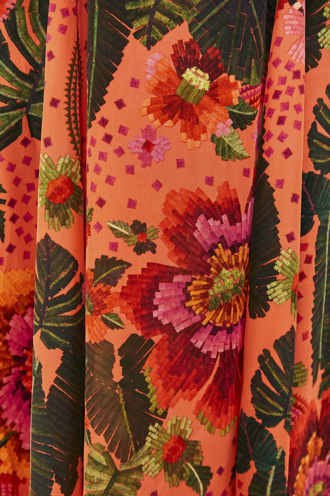MEDIA OFF LINE_Robe longue Jardin fleuri - Orange
