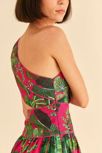 MEDIA OFF LINE_Robe courte Feuilles de rosier en lin - Rose