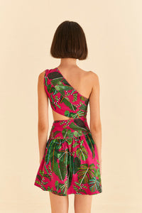 MEDIA OFF LINE_Robe courte Feuilles de rosier en lin - Rose