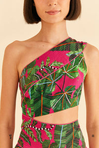 MEDIA OFF LINE_Robe courte Feuilles de rosier en lin - Rose
