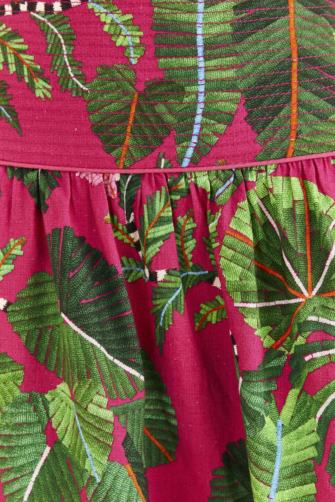 MEDIA OFF LINE_Robe courte Feuilles de rosier en lin - Rose
