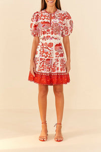 Robe courte Rio en coton - Rouge