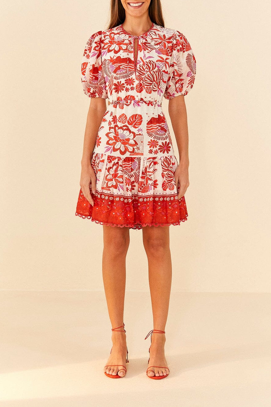 Robe courte Rio en coton - Rouge