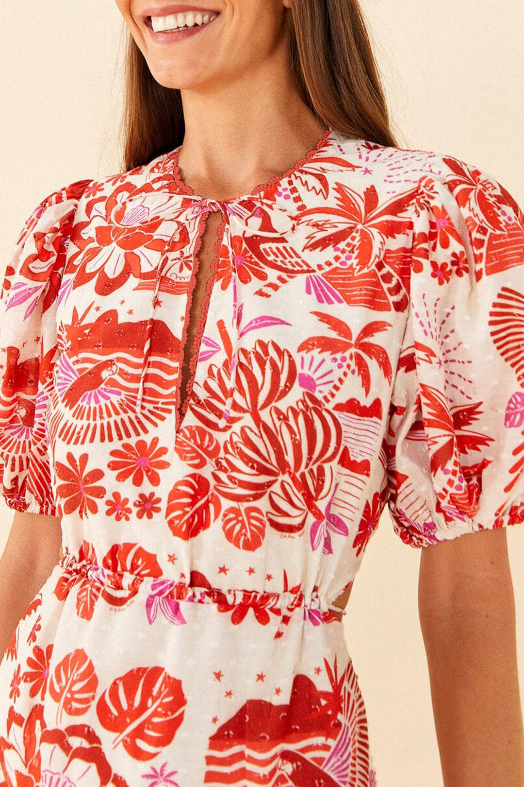 Robe courte Rio en coton - Rouge