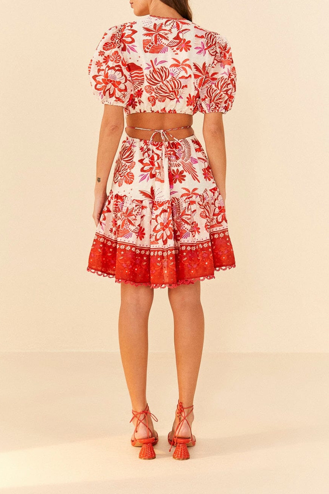 Robe courte Rio en coton - Rouge