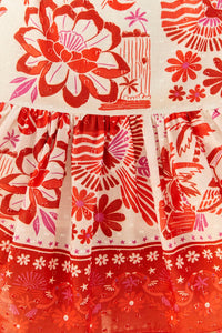 Robe courte Rio en coton - Rouge