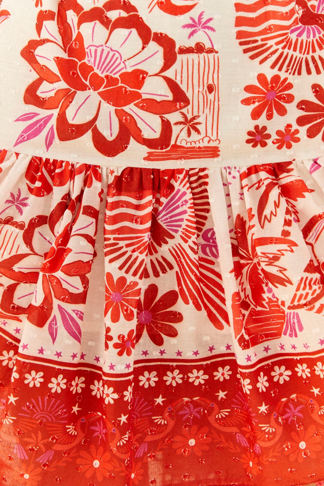 Robe courte Rio en coton - Rouge