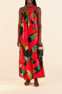 Robe longue Heliconia - Rouge
