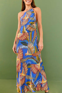 Robe longue Macaw Flight - Bleu