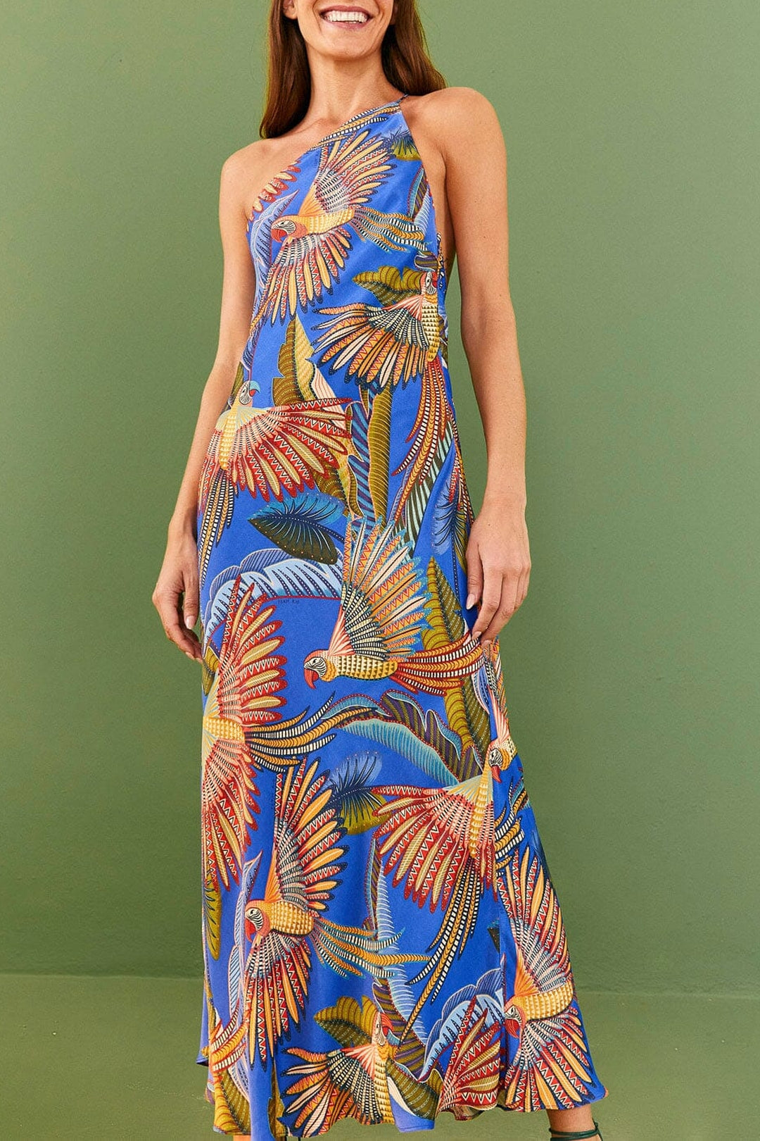 Robe longue Macaw Flight - Bleu