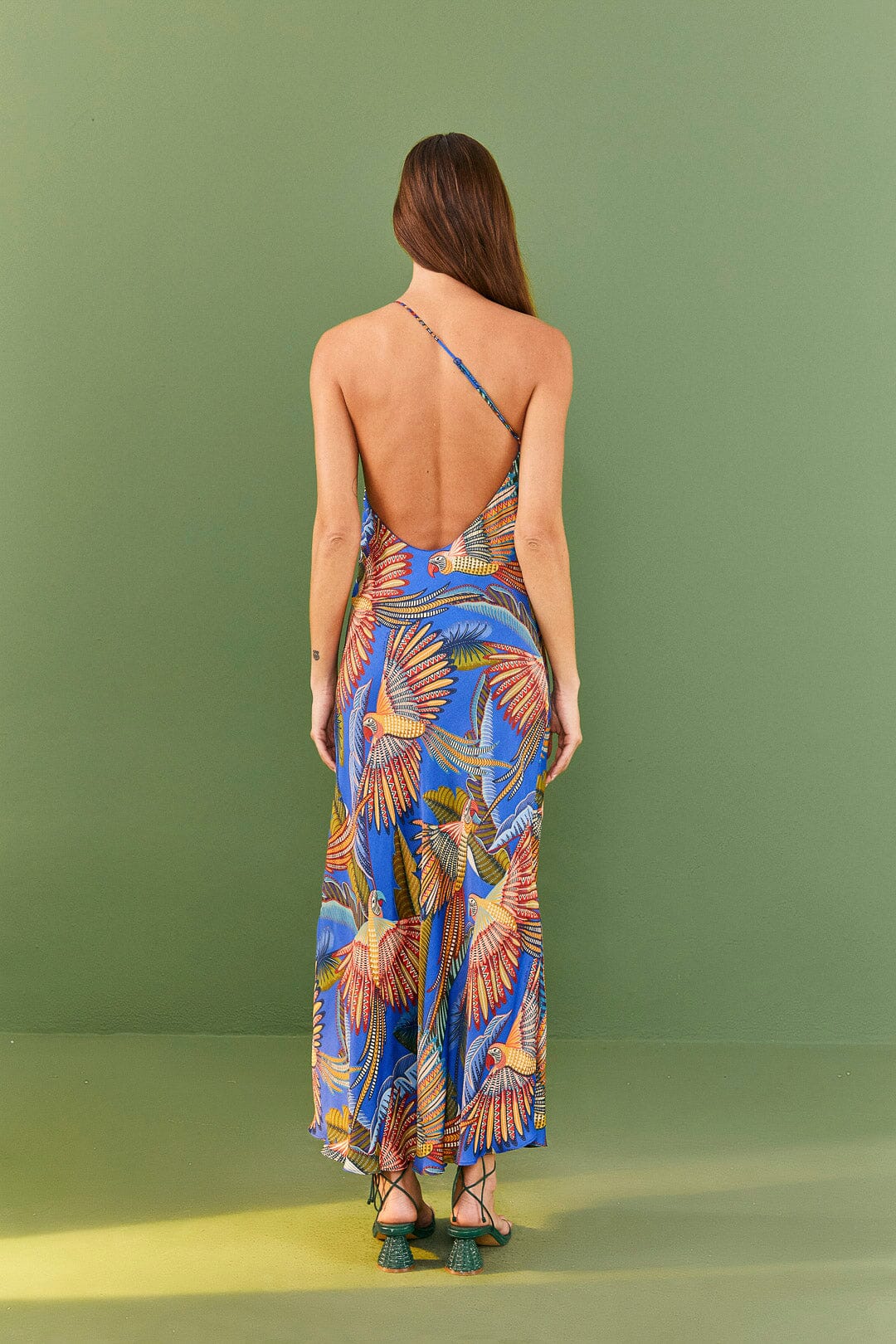 Robe longue Macaw Flight - Bleu