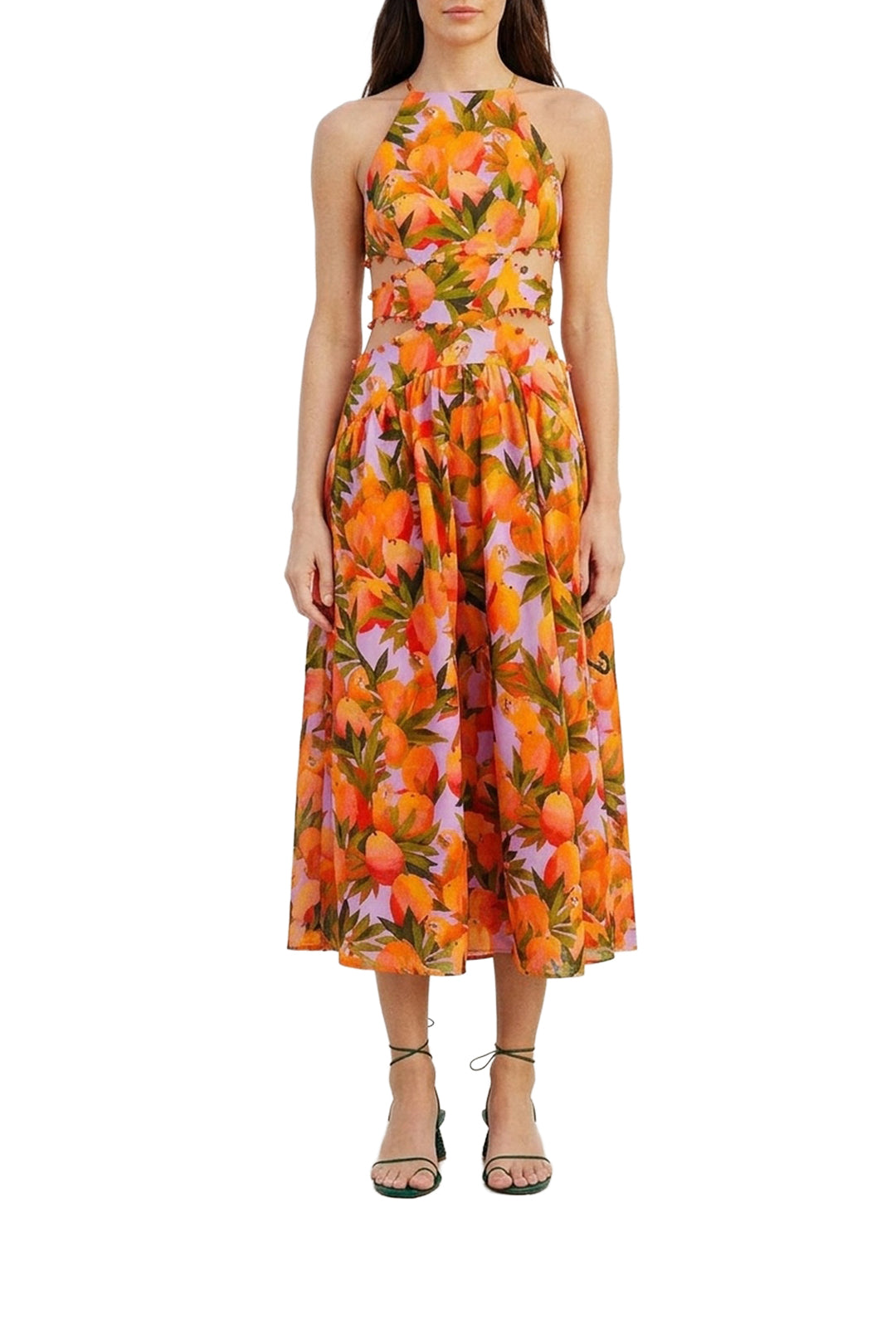 Robe midi Mango Macaws en lin - Jaune