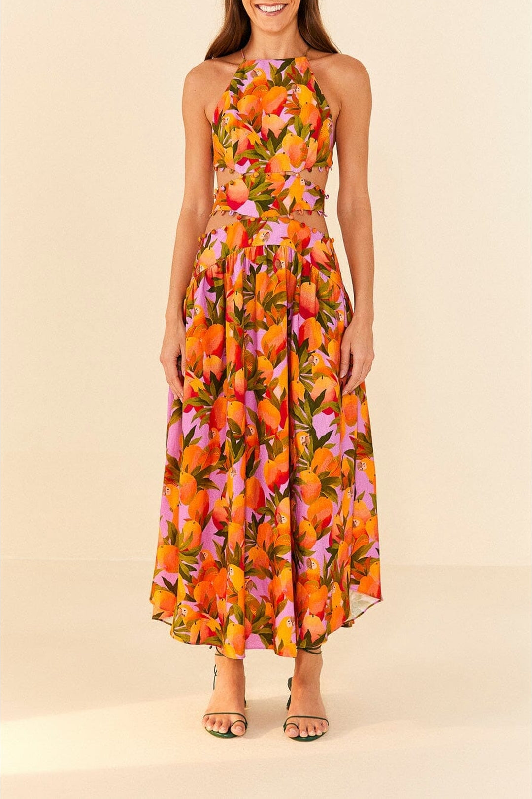 Robe midi Mango Macaws en lin - Jaune