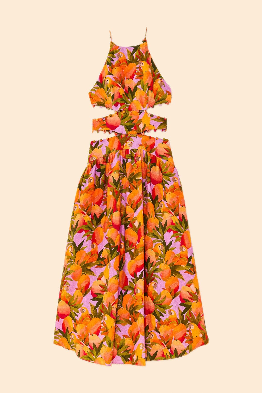 Robe midi Mango Macaws en lin - Jaune