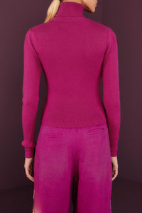 Knitted high neck jumper - Pink