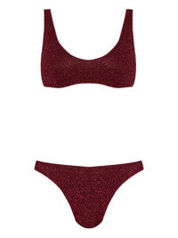 Maillot deux pièces string sporty Lumière - Burgundy