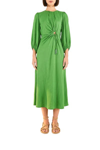 Robe midi Piping - Vert