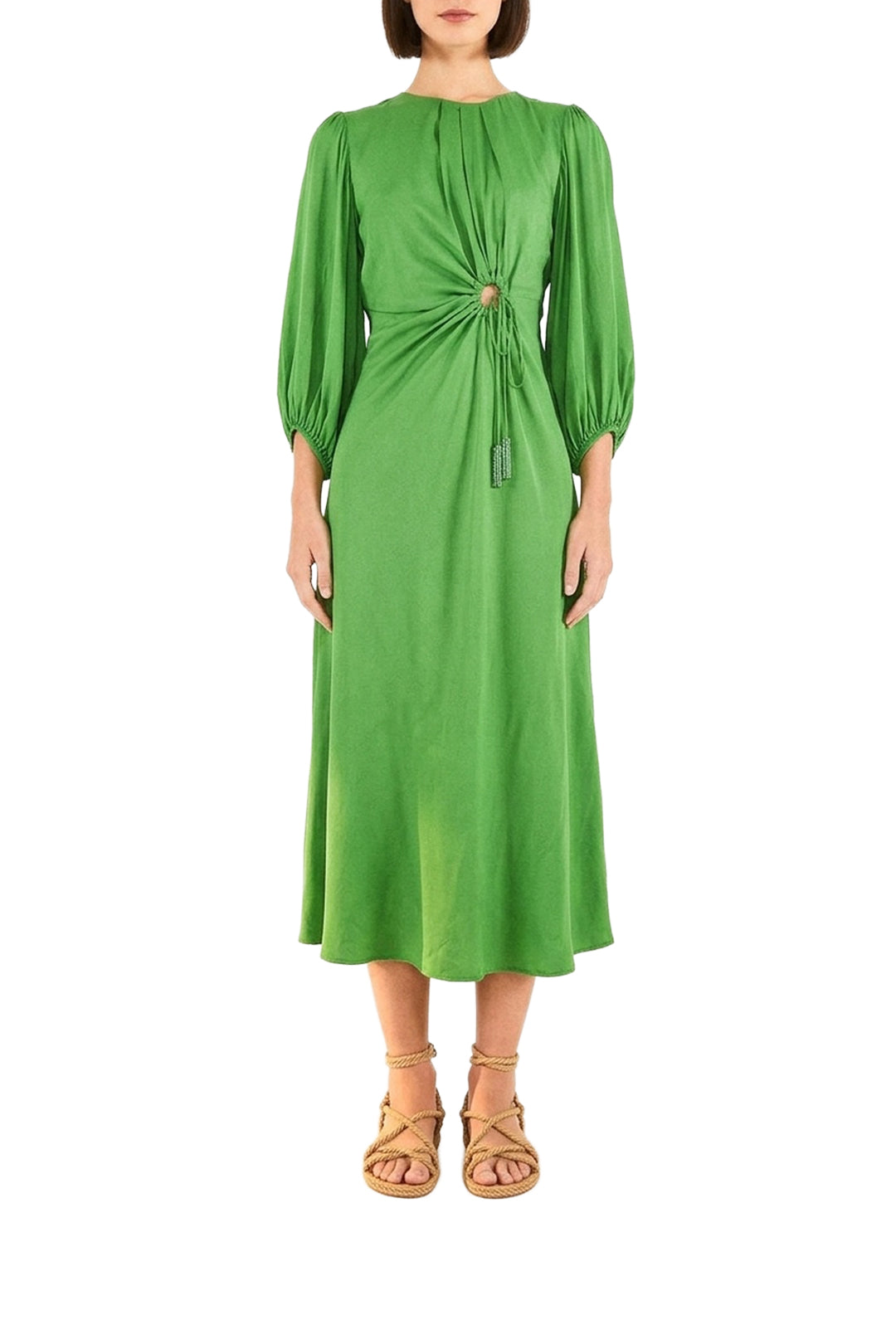 Robe midi Piping - Vert